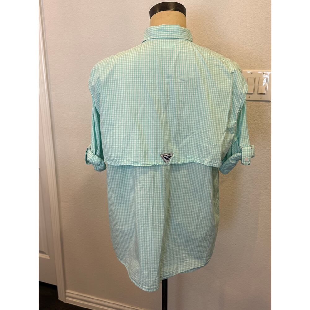 COLUMBIA Super Bonehead Mint checked gingham Long Sleeve PFG  Shirt Top Men M - Picture 4 of 8